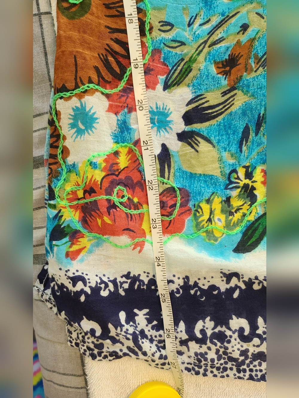 Jackpot Floral Embroidered Cotton Tunic Dress Blue/yellow Size Mama M/L - Picture 9 of 12